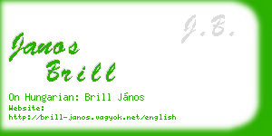 janos brill business card
