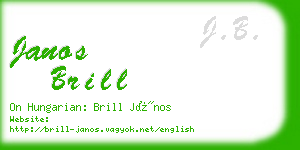 janos brill business card